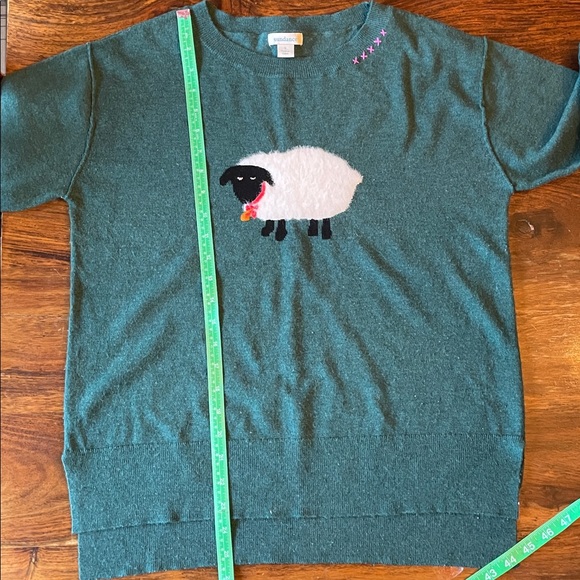 SUNDANCE Green Sheep Sweater “I Love Ewe” Design Size S Small Wool Blend - Picture 13 of 16